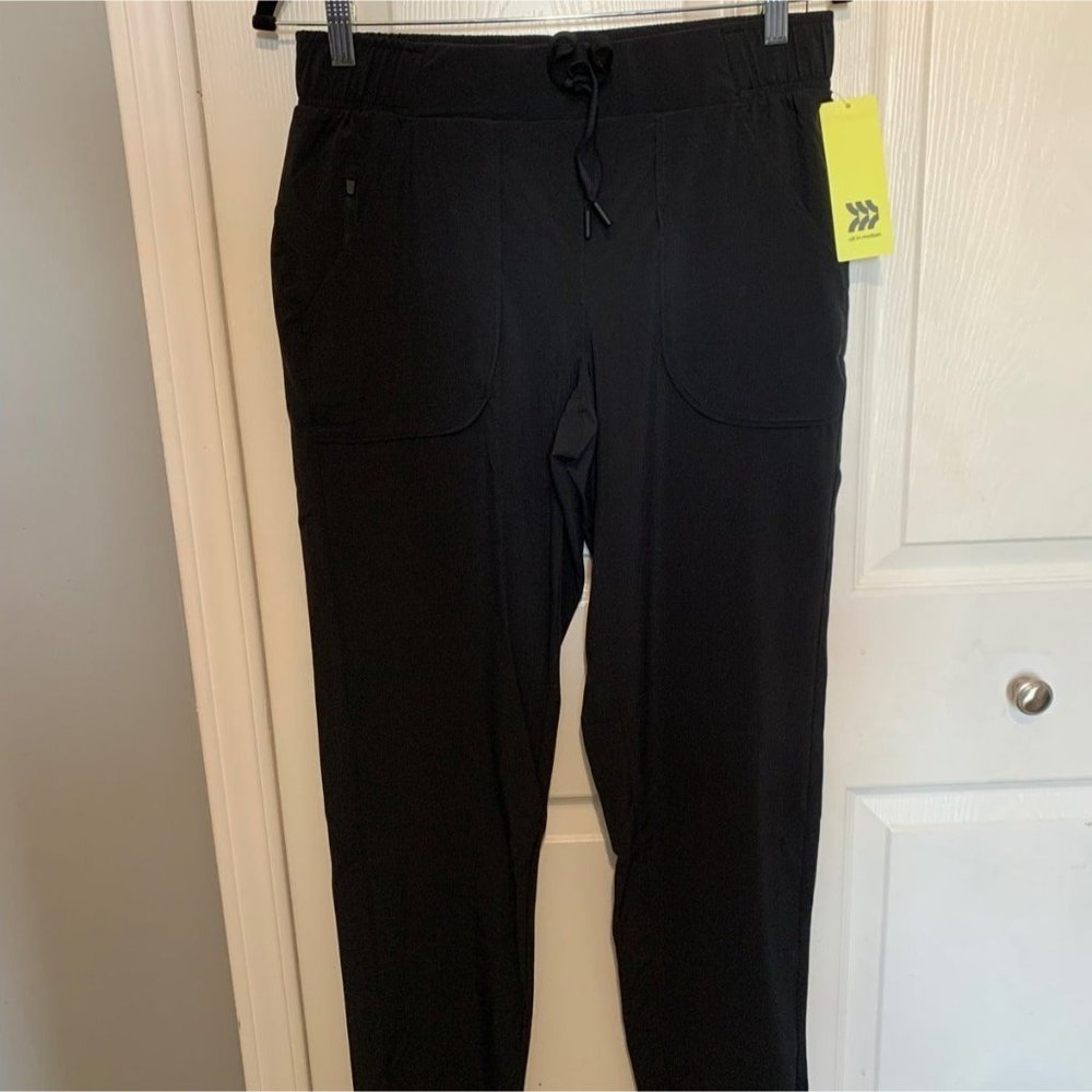 All In Motion Womens Black Long Tie Waist Joggers Size Small - Picture 1 of 7